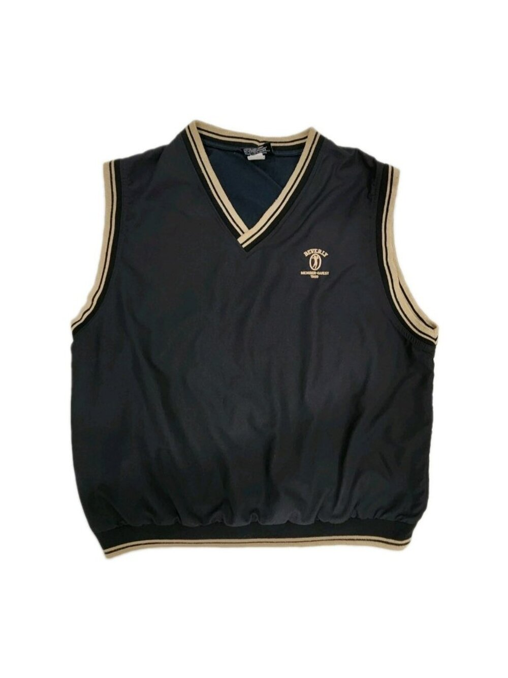 Vintage 1999 Roche Sweater Vest Mens XL Black Beverly Member Guest Made USA
